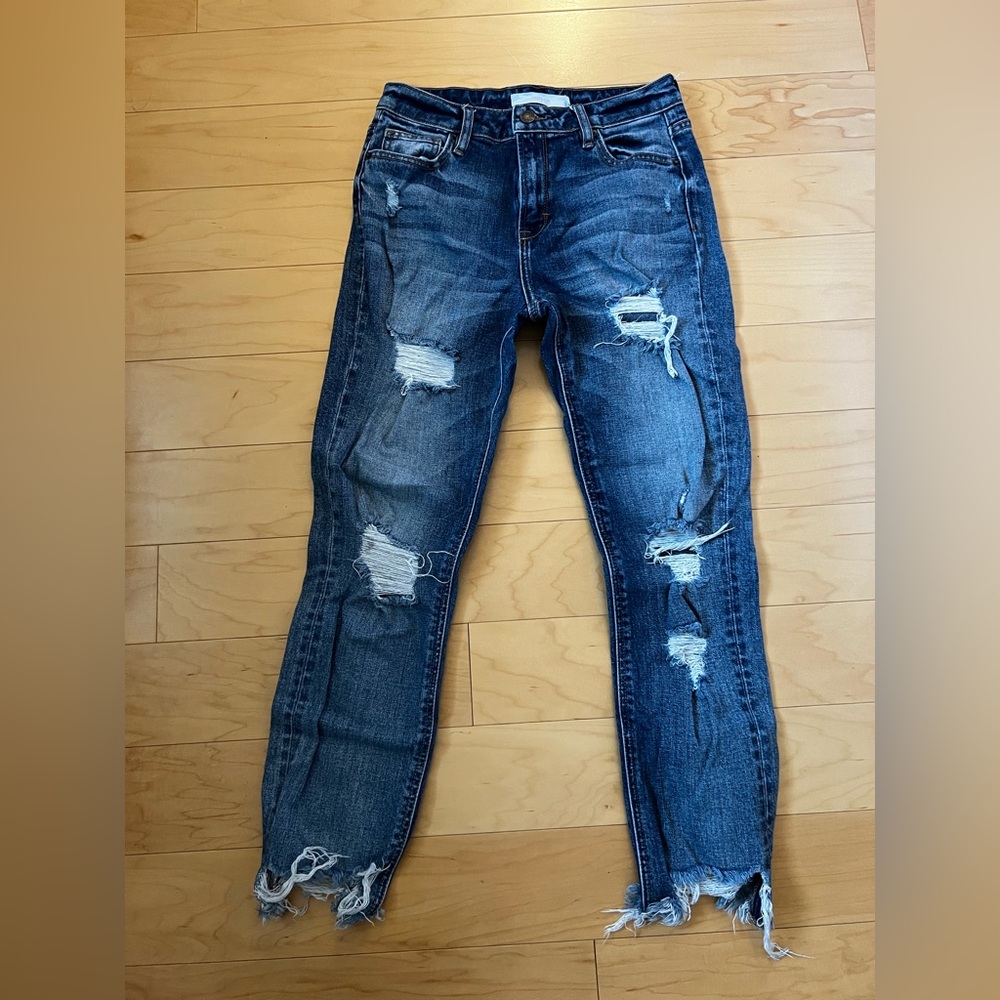 Stylish Distressed Blue Boyfriend Jeans